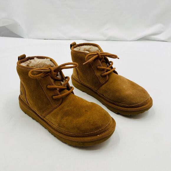 UGG Neumel lace up ankle boots in chestnut - Picture 3 of 9